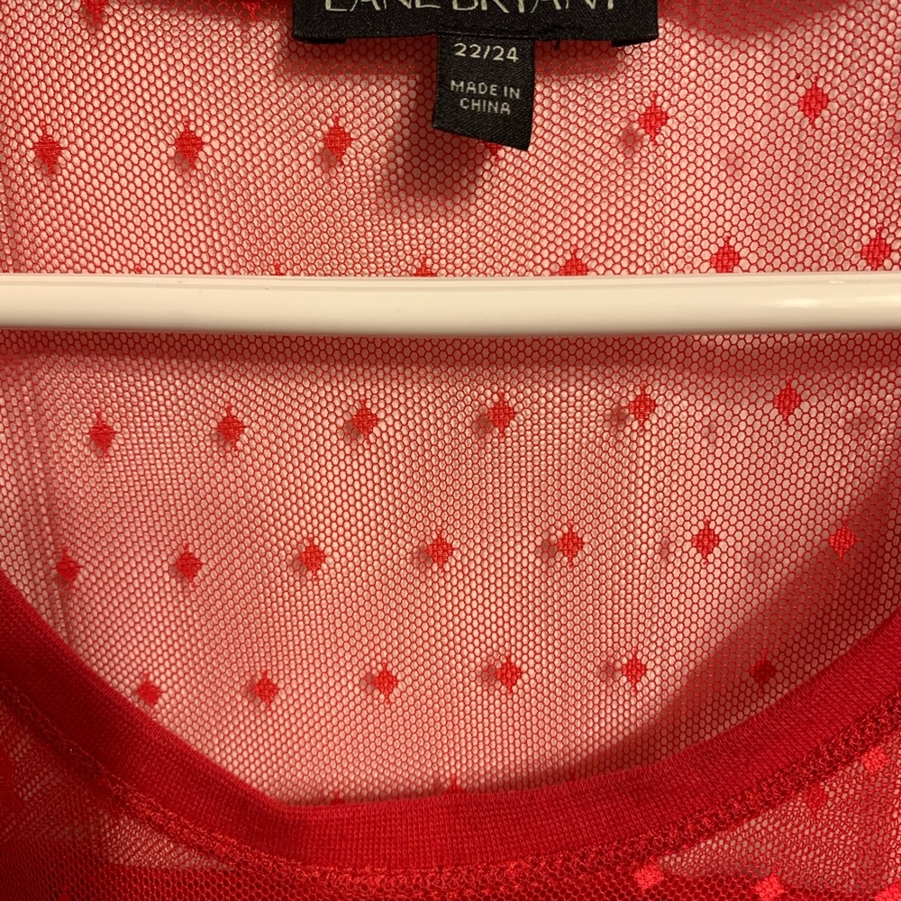 Lane Bryant size 22/24 Red Holiday blouse